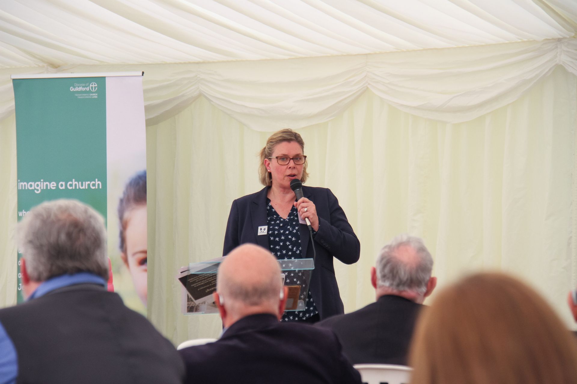 DCI Kerry Loveless addresses the attendees at the Community leaders Tent Week event